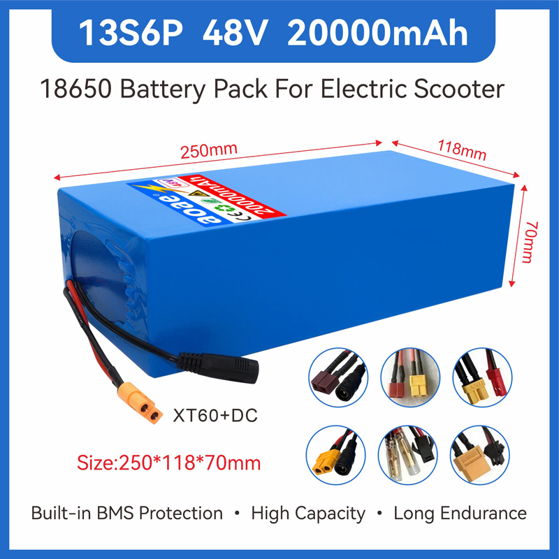 60V 50Ah Electric Scooter Battery - 48V Elektrikli Scooter Aküsü 13S6P 20Ah