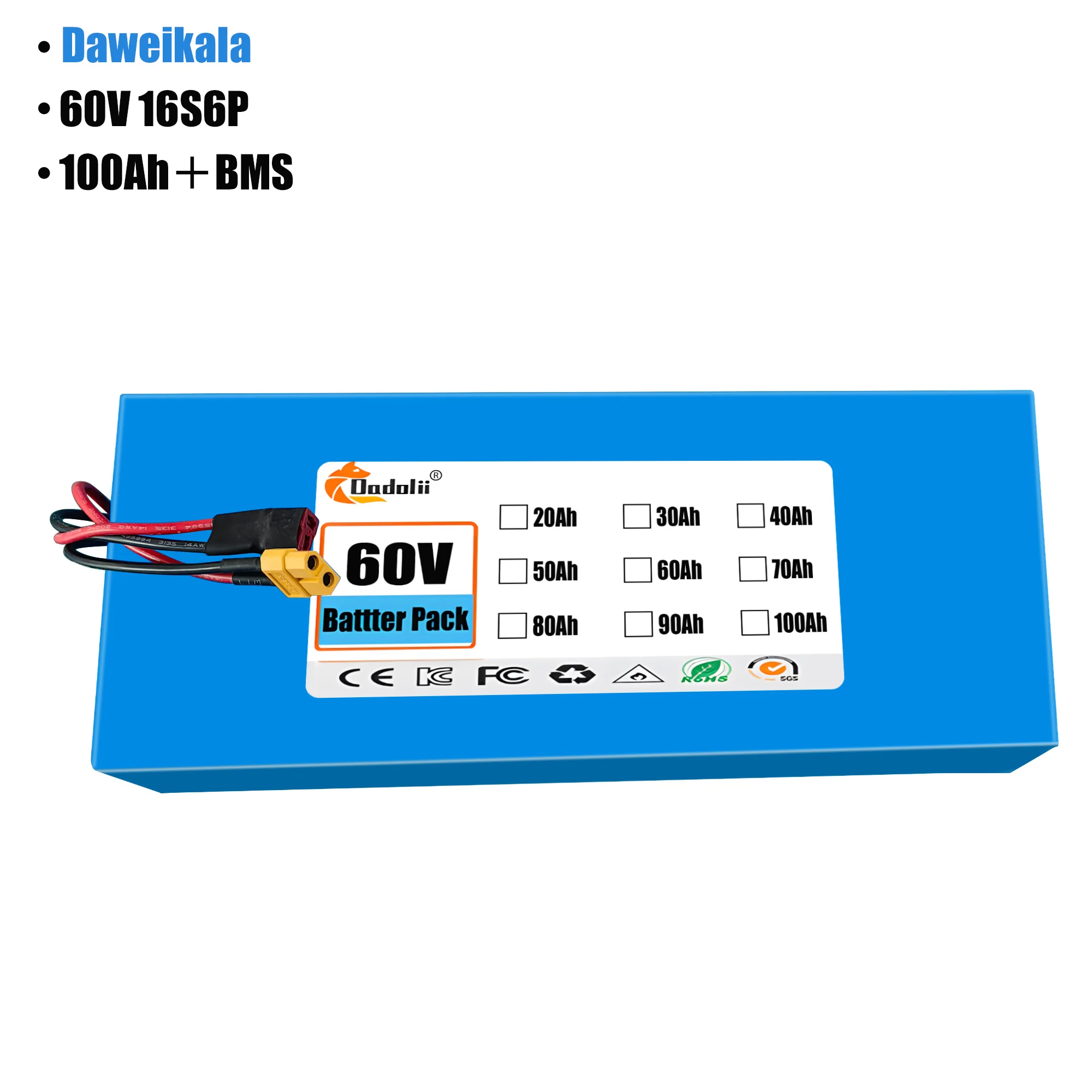 60V 100Ah 16S6P ebike pil 1865 - 60V 50Ah Electric Scooter Battery incelemesi ve fiyatı
