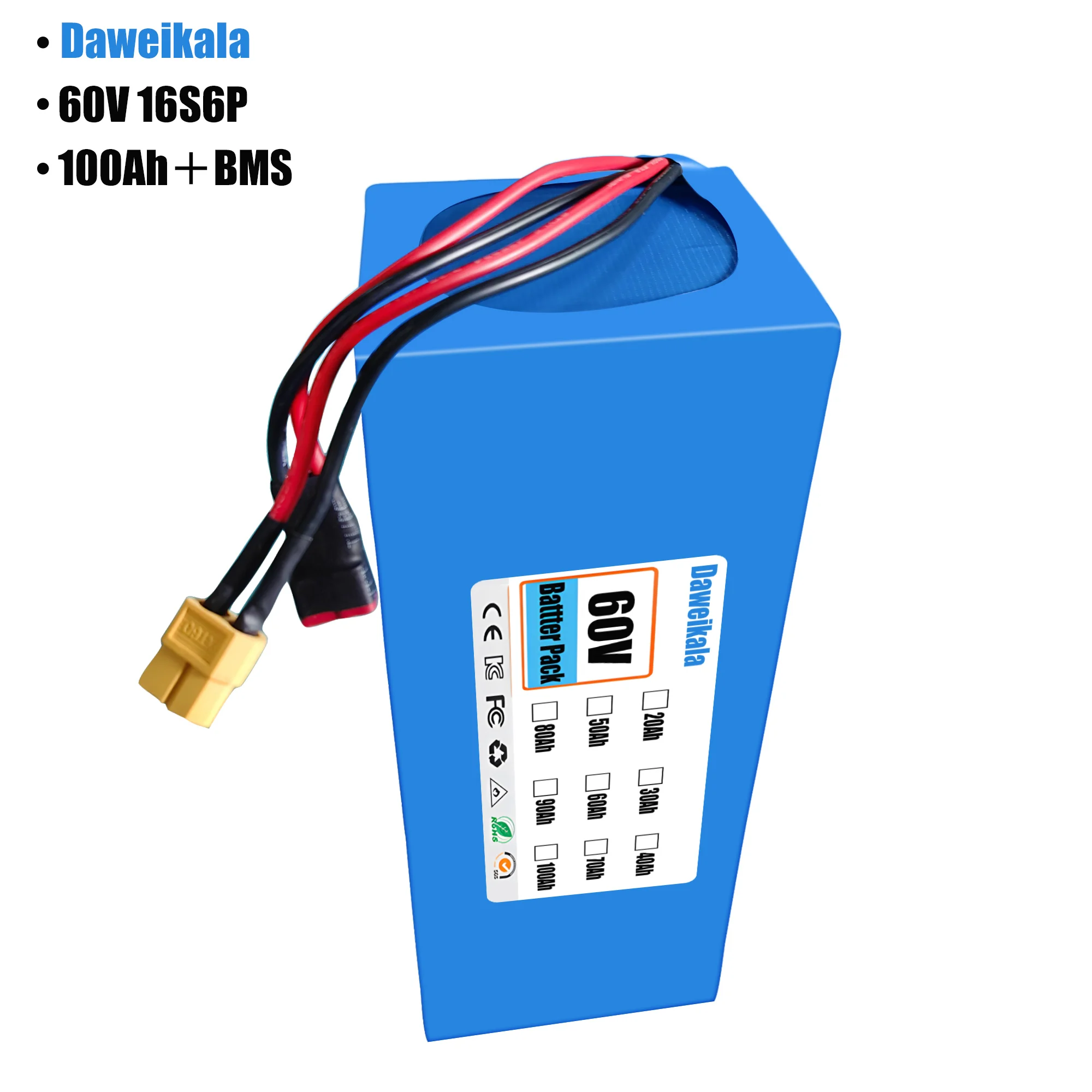 60V 100Ah 16S6P ebike pil 1865 - 60V 50Ah Electric Scooter Battery incelemesi ve fiyatı